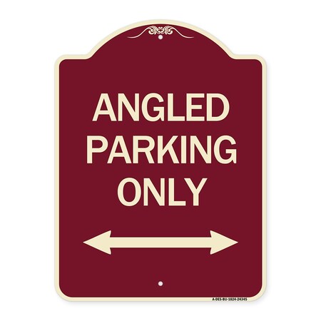Signmission Angle Parking W/ Bidirectional Arrow Heavy-Gauge Aluminum Sign, 24" x 18", BU-1824-24345 A-DES-BU-1824-24345